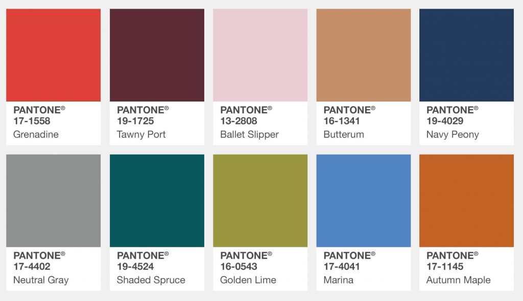 modekleuren Pantone najaar winter 2017-2018